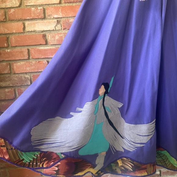 Purple Embroidered A-Line Skirt with Native American Motif - Picture 8 of 9